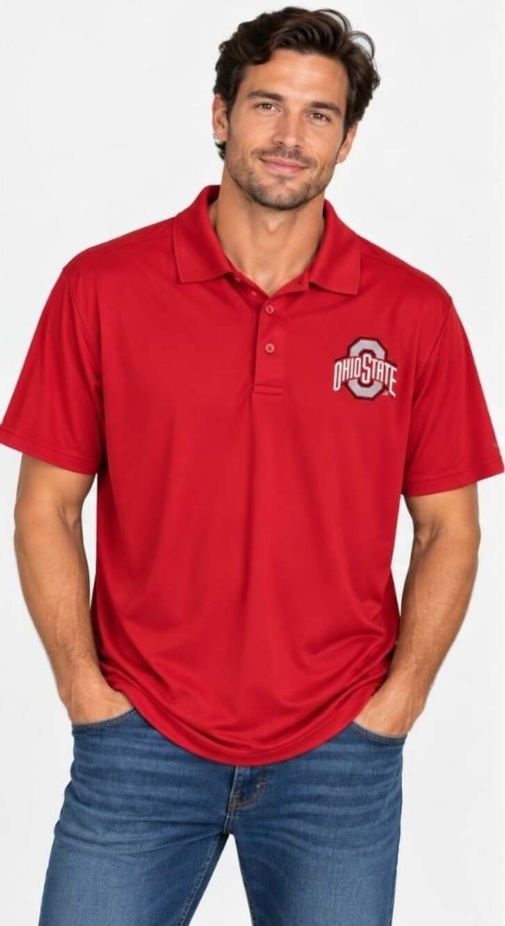 Vansport Ohio State Buckeyes Red Polo Shirt Embroidered Logo Men’s 2XL Golf T110